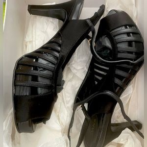 EUC Barely worn black Dana Davis black strap heels